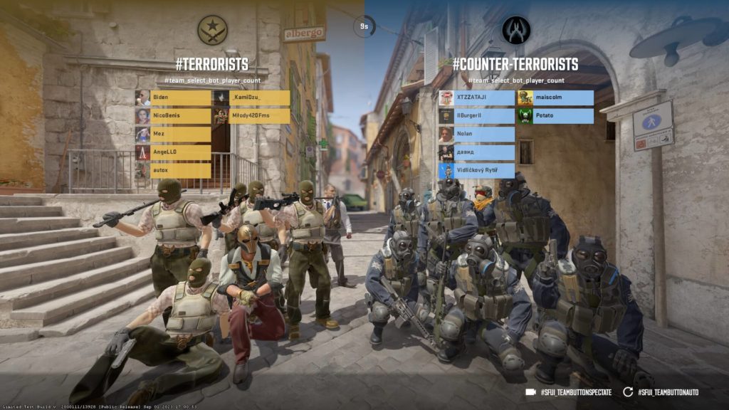 Screenshot Team Auswahl in CS2